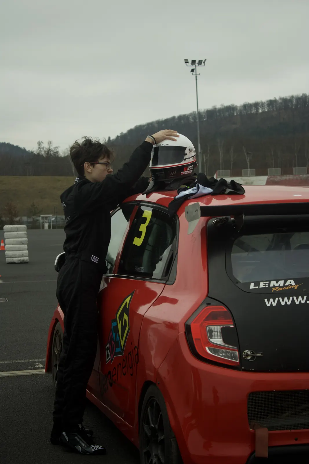 Oliver with his Renault Twingo Cup car at Autodrom Most